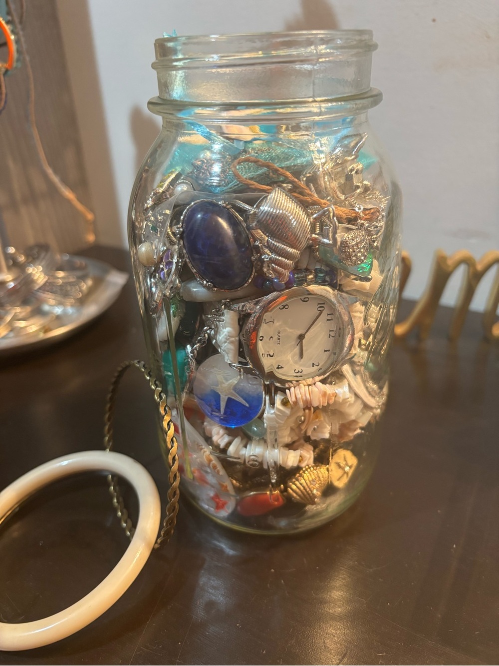 Ocean theme mystery jewelry jar! Large jar filled to the top!
